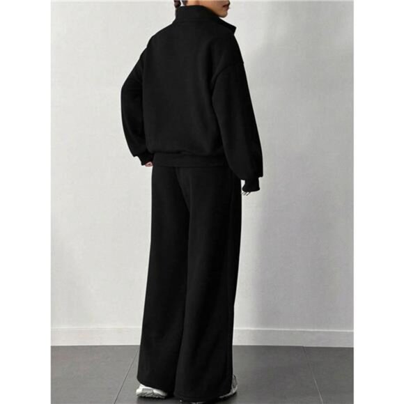 Half-Zip Long Sleeve Sweatshirt and Pants Set - Picture 5 of 11